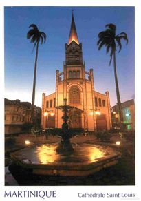 Cartoline: Martinique - Fort de France - Cathédrale Saint Louis - Vue de Nuit - Fontaine - CPM - Carte Neuve -